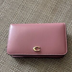 Coach Mauve Leather Wallet with Gold Accent